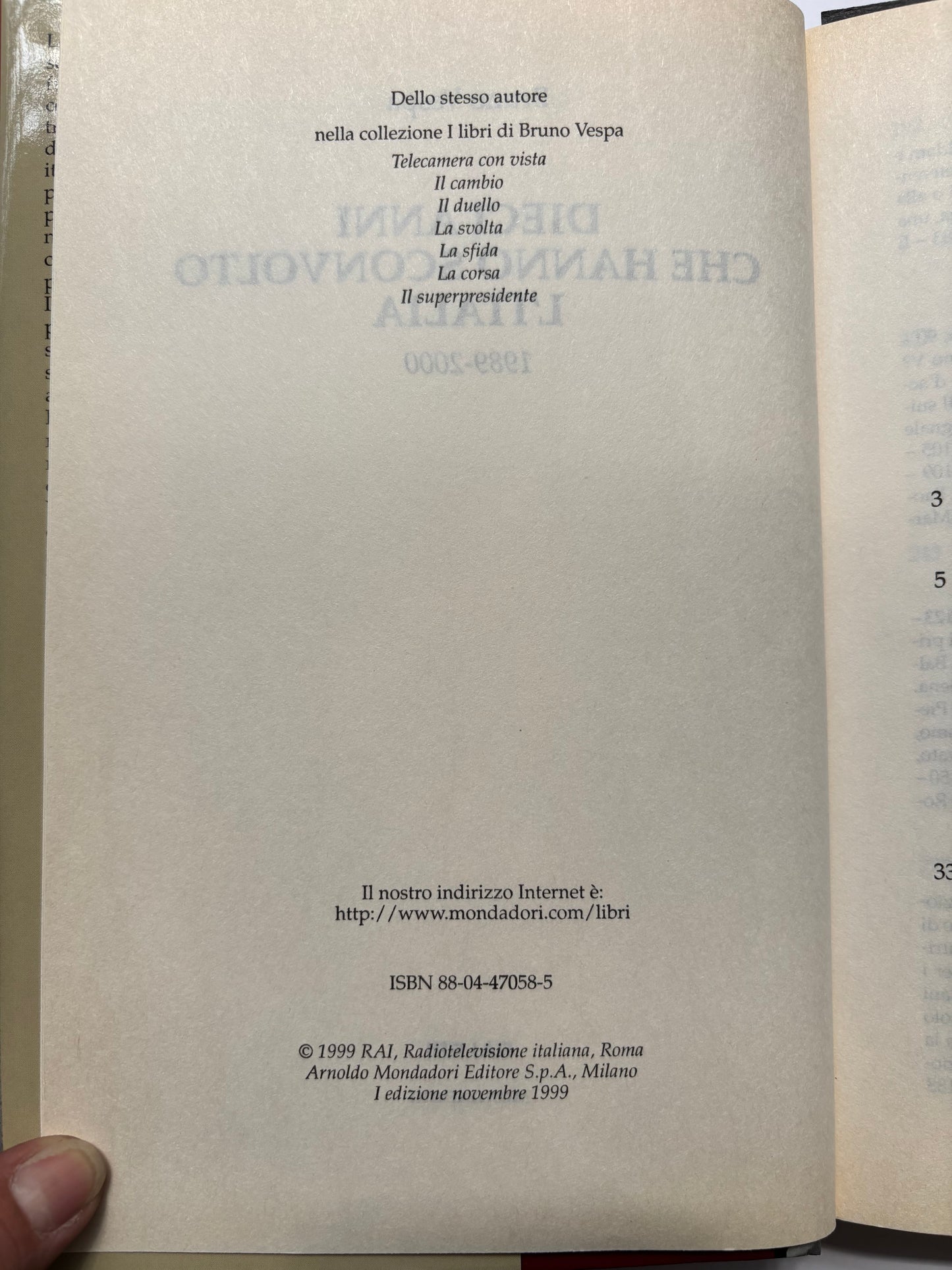 1989-2000 Dieci anni che hanno sconvolto l’Italia